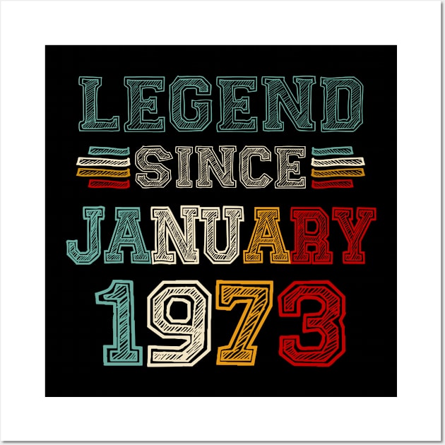 50 Years Old Legend Since January 1973 50th Birthday Wall Art by Gearlds Leonia